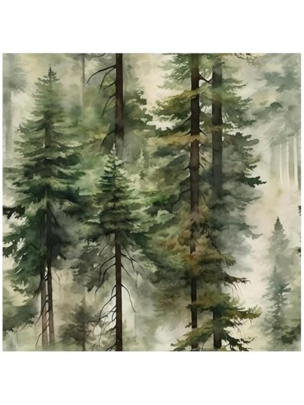 Misty Forest Peel Stick Wallpaper Green Self Adhesive Wall Mural Contact Paper